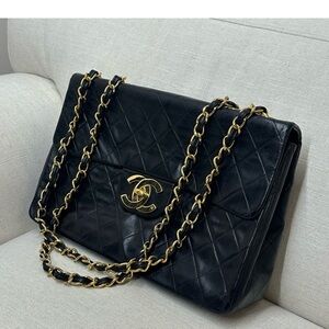 Chanel Vintage Lambskin Maxi CC Single Flap Bag